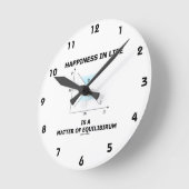 Glück im Leben ist eine Frage des Gleichgewichts Runde Wanduhr (Winkel)