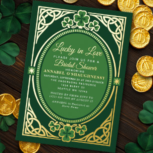 Glück im Liebes-Celtic-St.-Patrick-Brautparty Folieneinladung