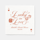 Glück im Liebesglück Spielkarten Casino Junggesell Serviette (Vorderseite)