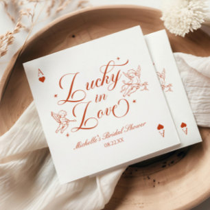 Glück im Liebeswert Hochzeitsdusche Vintage Cupid Serviette