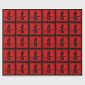 Glück in der chinesischen Kalligraphie Geschenkpapier (Flach)