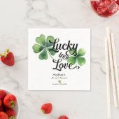 Glück in der Liebe | Brautparty Aquarell Serviette (Beispiel)