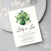Glück in der Liebe Brautparty Grünes Kleeblatt Einladung