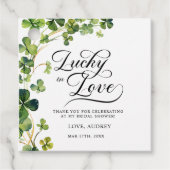 Glück in der Liebe Brautparty Grünes Kleeblatt Geschenkanhänger (Vorderseite)