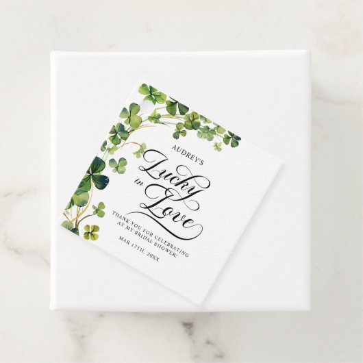 Glück in der Liebe Brautparty Grünes Kleeblatt Geschenkanhänger (Beispiel)