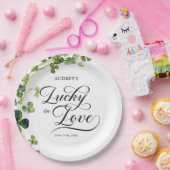 Glück in der Liebe Brautparty Grünes Kleeblatt Pappteller (Party)