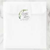 Glück in der Liebe Brautparty Grünes Kleeblatt Runder Aufkleber (Tasche)