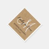 Glück in der Liebe Burlap Hochzeitspapier Napkins Serviette (Ecke)