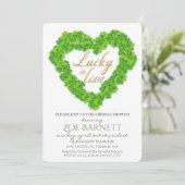 Glück in der Liebe Clover Bridal Dusche Einladung (Stehend Vorderseite)