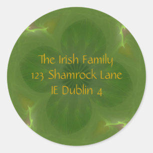 Glück in der Liebe Clover & Hearts Fraktal Runder Aufkleber