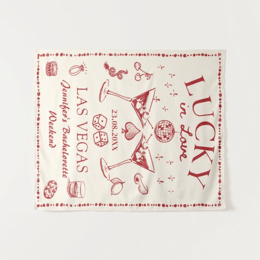 Glück in der Liebe Cocktail Junggeselinnen-Abschie Wandteppich (Vorderseite (Horizontal))