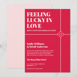 Glück in der Liebe Crimson Red Wedding Einladung
