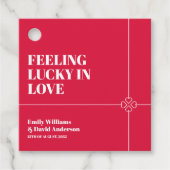 Glück in der Liebe Crimson Red Wedding Geschenkanhänger (Vorderseite)