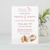 Glück in der Liebe Glückskekse Einladung Hochzeit (Stehend Vorderseite)