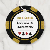 Glück in der Liebe Gold Black Poker Chip Hochzeit Geschenkanhänger (Rückseite)