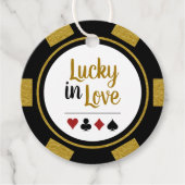 Glück in der Liebe Gold Black Poker Chip Hochzeit Geschenkanhänger (Vorderseite)
