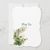 Glück in der Liebe Gold Shimmer Kleeblatt Brautpar Einladung (Rückseite)