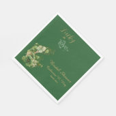 Glück in der Liebe Gold Shimmer Kleeblatt Brautpar Serviette (Ecke)