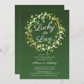 Glück in der Liebe Golden Kleeblatts Jubiläum Part Einladung (Vorne/Hinten)
