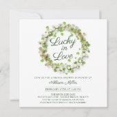 Glück in der Liebe Goldenes Kleeblatt Brautparty Einladung (Vorderseite)