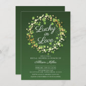 Glück in der Liebe Goldenes Kleeblatt Brautparty Einladung (Vorne/Hinten)