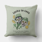 Glück in der Liebe Green Irish Sugar Skulls neu ve Kissen (Vorderseite)