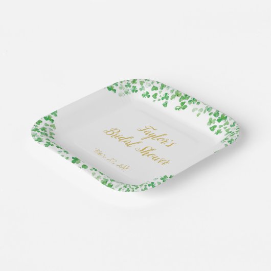 Glück in der Liebe Green St. Patrick's Day Brautpa Pappteller (Gewinkelt)