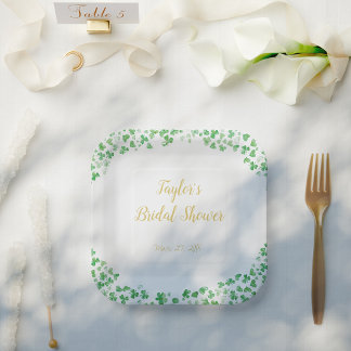 Glück in der Liebe Green St. Patrick's Day Brautpa Pappteller