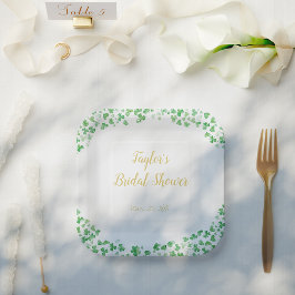 Glück in der Liebe Green St. Patrick's Day Brautpa Pappteller