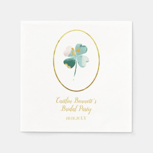 Glück in der Liebe Green St. Patrick's Day Brautpa Serviette (Vorderseite)