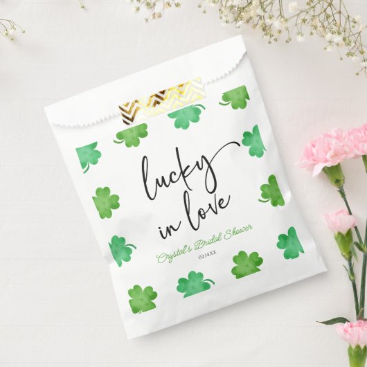 Glück in der Liebe Grünes Kleeblatt Cloues Brautpa Geschenktütchen (Versiegelt)