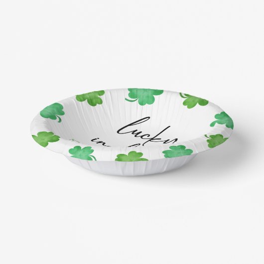 Glück in der Liebe Grünes Kleeblatt Cloues Brautpa Pappteller (Gewinkelt)