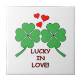Glück in der Liebe Herz klebrig Fliese (Vorderseite)