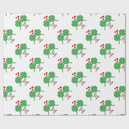 Glück in der Liebe Herz klebrig Geschenkpapier (Flach)