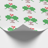 Glück in der Liebe Herz klebrig Geschenkpapier (Ecke)