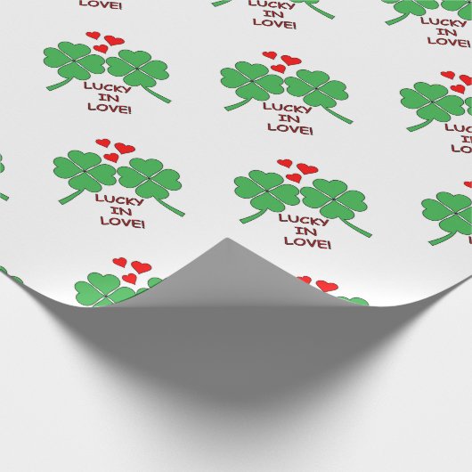 Glück in der Liebe Herz klebrig Geschenkpapier (Ecke)