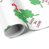 Glück in der Liebe Herz klebrig Geschenkpapier (Rolleneckpunkt)
