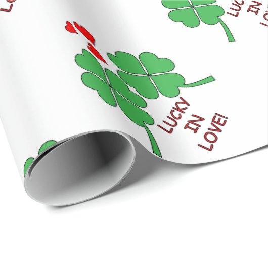 Glück in der Liebe Herz klebrig Geschenkpapier (Rolleneckpunkt)