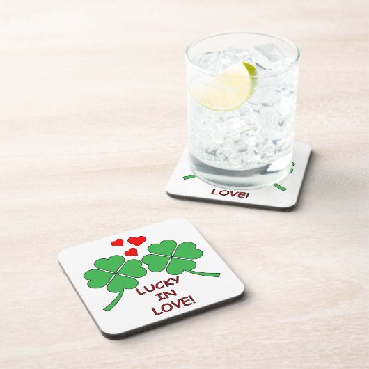 Glück in der Liebe Herz klebrig Untersetzer (Rechte Seite)