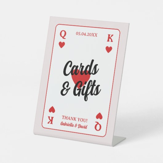 Glück in der Liebe Herz Paare Duschkarten Geschenk Sockelschild (Vorderseite)