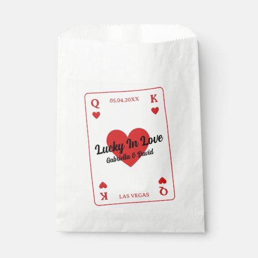 Glück in der Liebe Herz spielen Kartenpaare Dusche Geschenktütchen (Vorderseite)