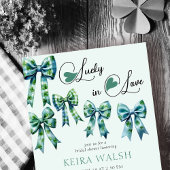 Glück in der Liebe Herz und Bögen Grünes Brautpart Einladung