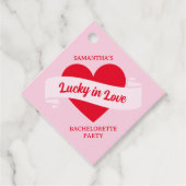 Glück in der Liebe Herzschick Rosa & Rot Bachelore Geschenkanhänger (Vorderseite)