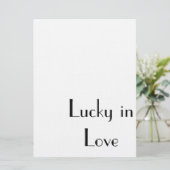 "Glück in der Liebe" , Hochzeit, Verlobung oder Ba Einladung (Stehend Vorderseite)