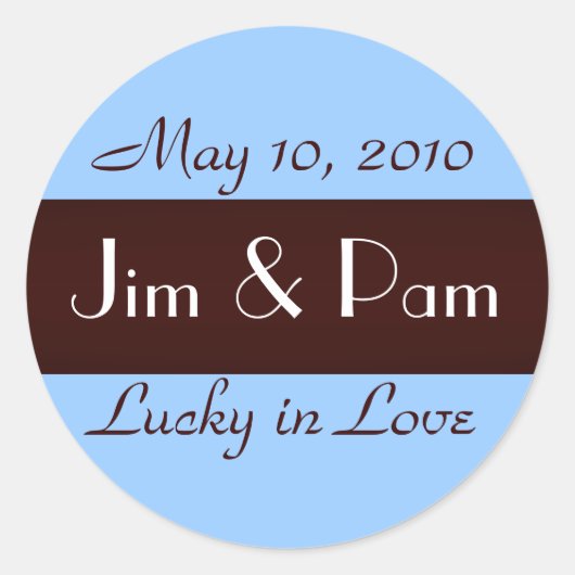 "Glück in der Liebe" Hochzeitsticker Runder Aufkleber (Vorderseite)