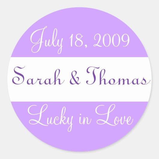 "Glück in der Liebe" Hochzeitsticker Runder Aufkleber (Vorderseite)