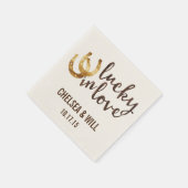 Glück in der Liebe Horseshoe Personalisiert Serviette (Ecke)