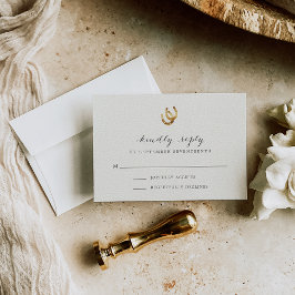 Glück in der Liebe Horseshoe Wedding RSVP Card