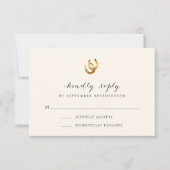 Glück in der Liebe Horseshoe Wedding RSVP Card Karte (Vorderseite)