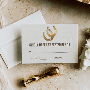 Glück in der Liebe Horseshoe Wedding RSVP Response Karte